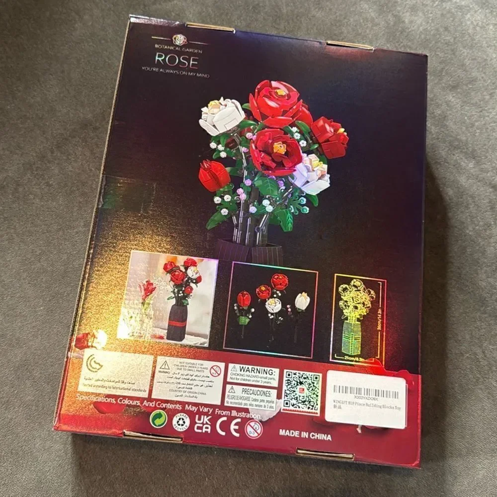 Botanical Garden Rose Building Blocks Set 818 Pieces NEW